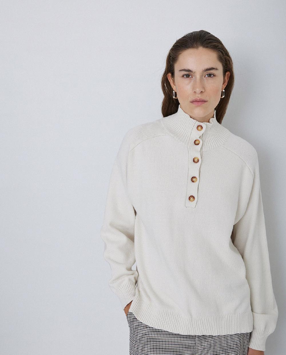 yerse Jersey de punto con botones crudo 2025