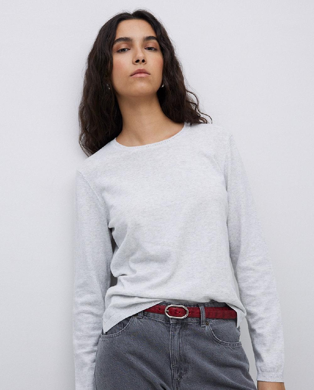 yerse Jersey escote redondo algodón orgánico gris Outlet