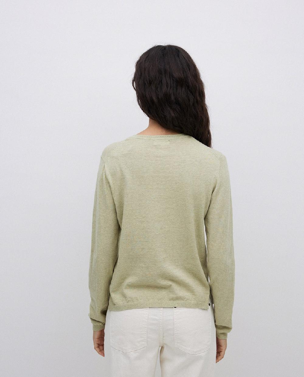 yerse Jersey escote redondo algodón orgánico verde claro Outlet online