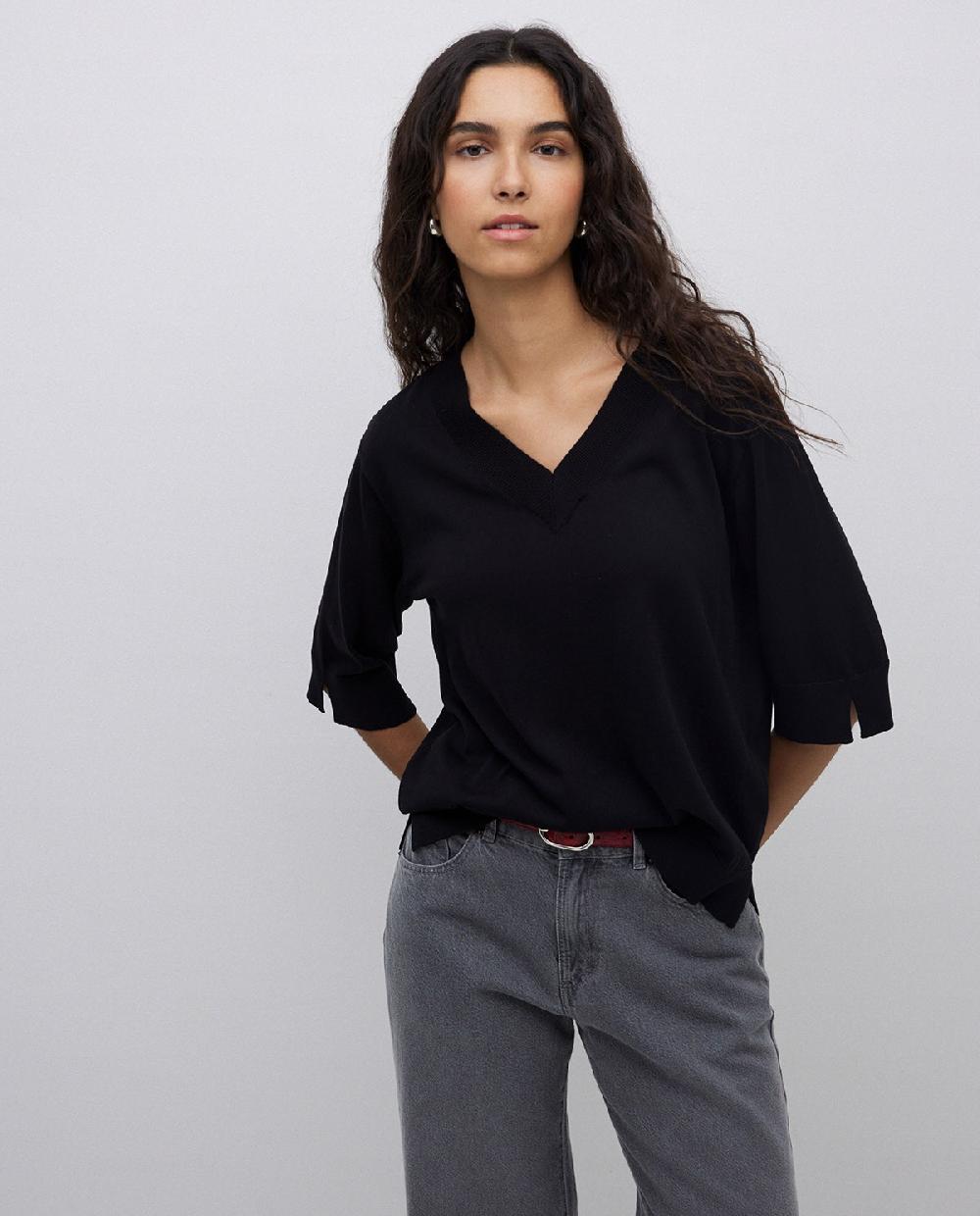 yerse Jersey manga corta negro Venta caliente