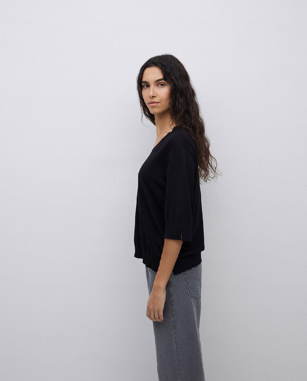 yerse Jersey manga corta negro Venta caliente