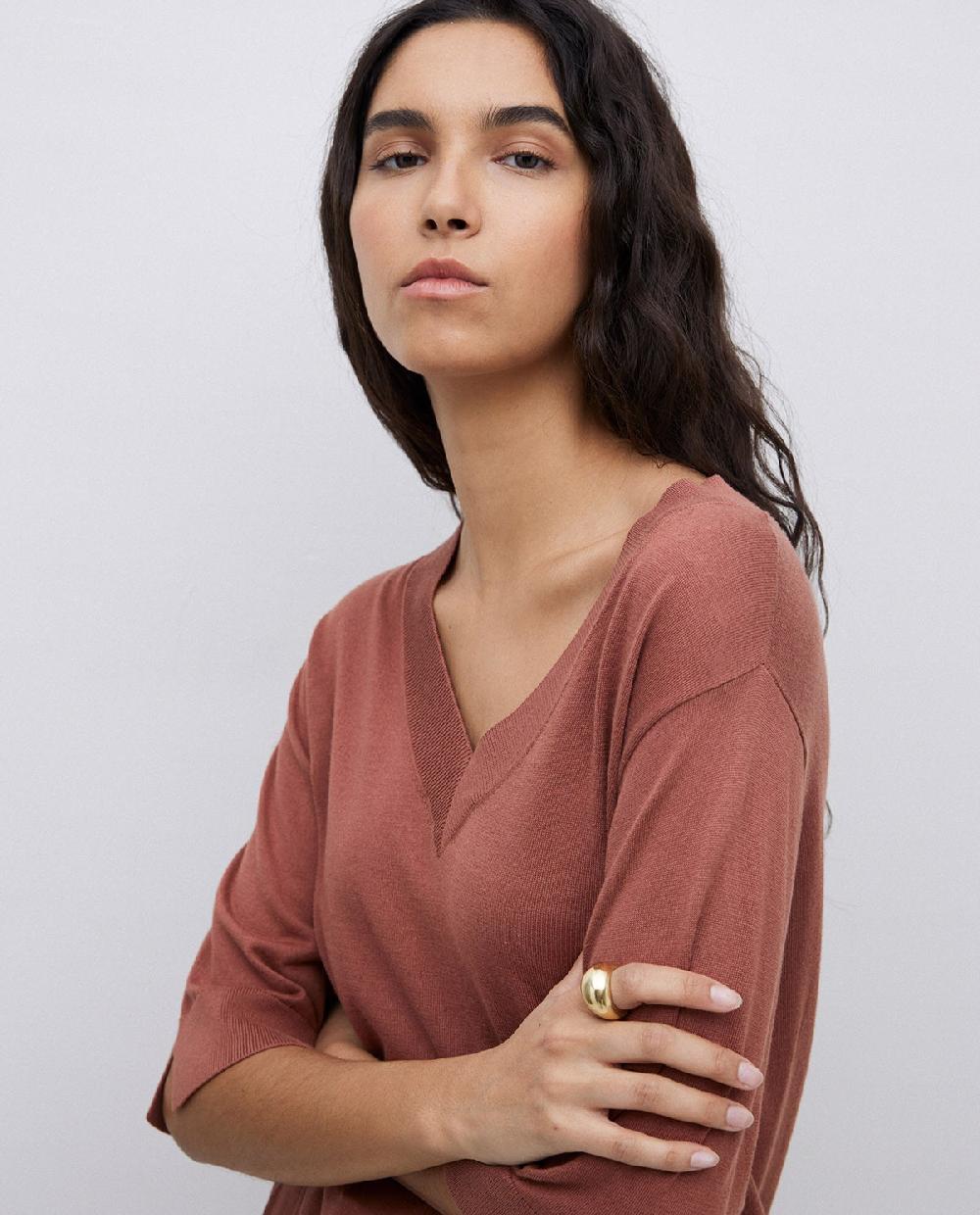 yerse Jersey manga corta terracota En oferta