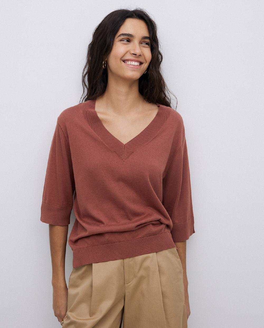 yerse Jersey manga corta terracota En oferta