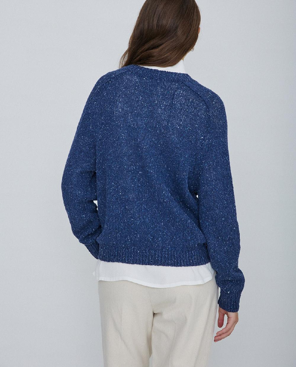 yerse Jersey tejido lino y seda azul oscuro Rebajas baratas