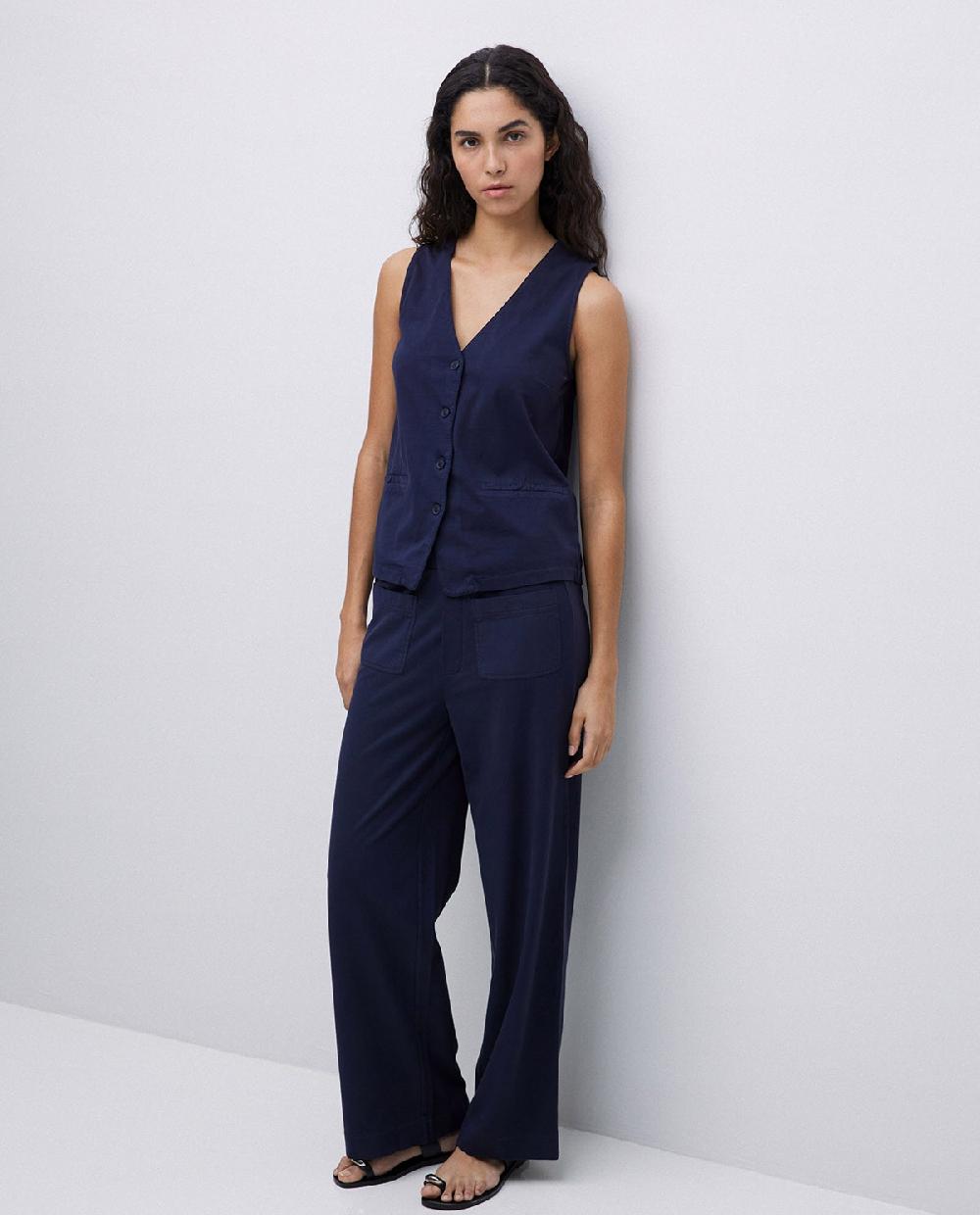 yerse Pantalones de punto algodón azul oscuro Rebajas de fábrica