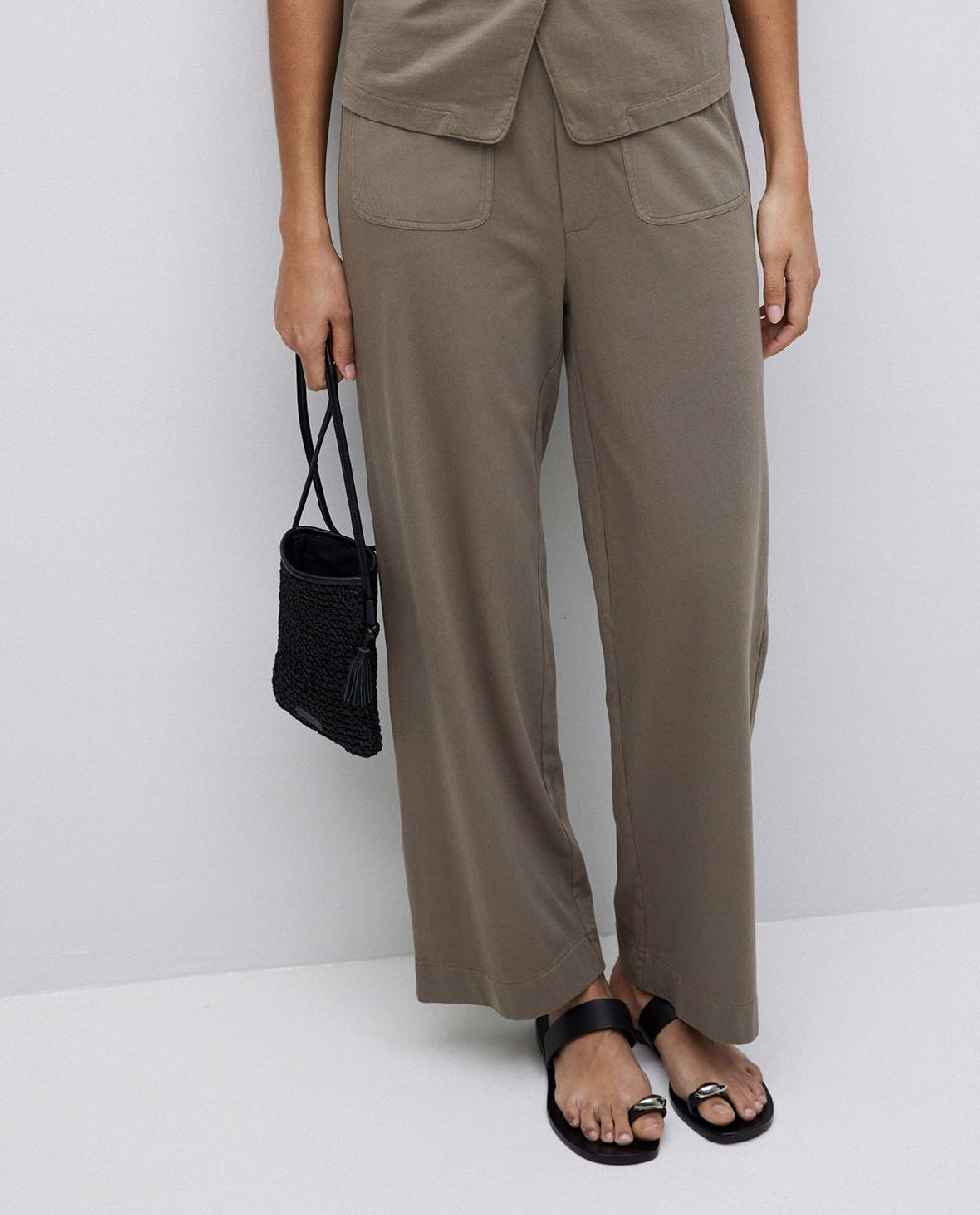 yerse Pantalones de punto algodón caqui Los más vendidos