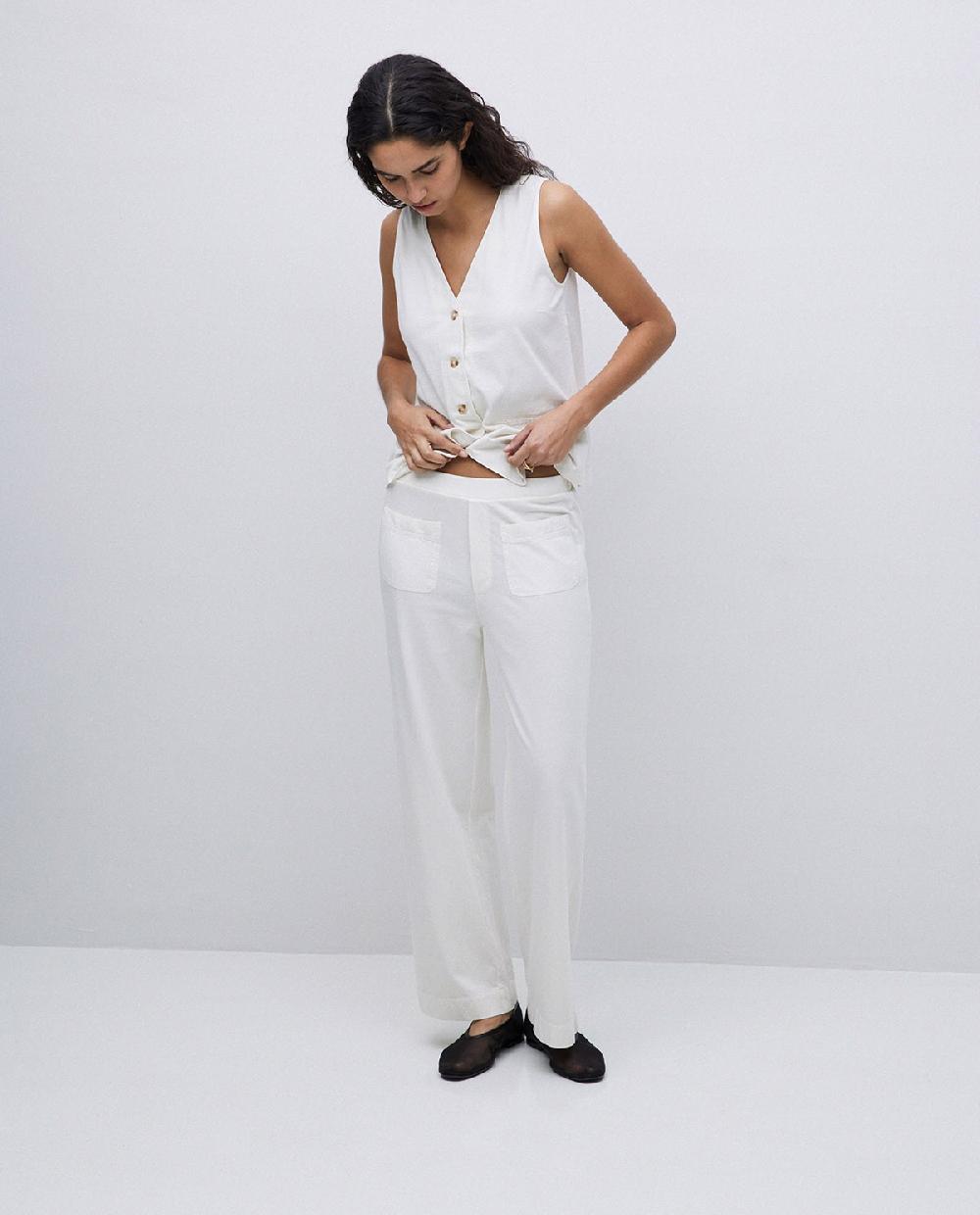 yerse Pantalones de punto algodón crudo Ventas relámpago