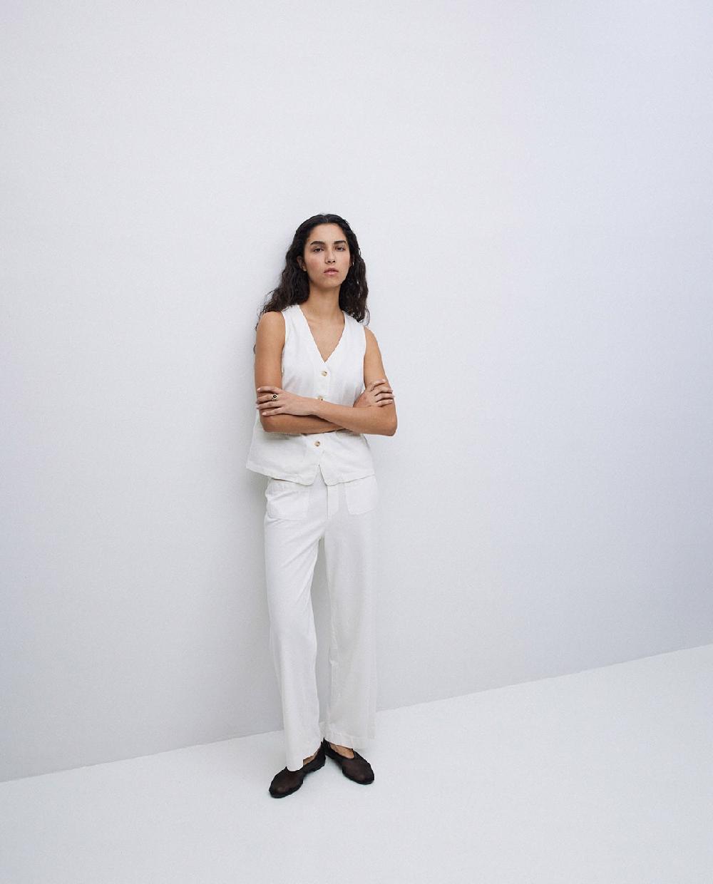 yerse Pantalones de punto algodón crudo Ventas relámpago