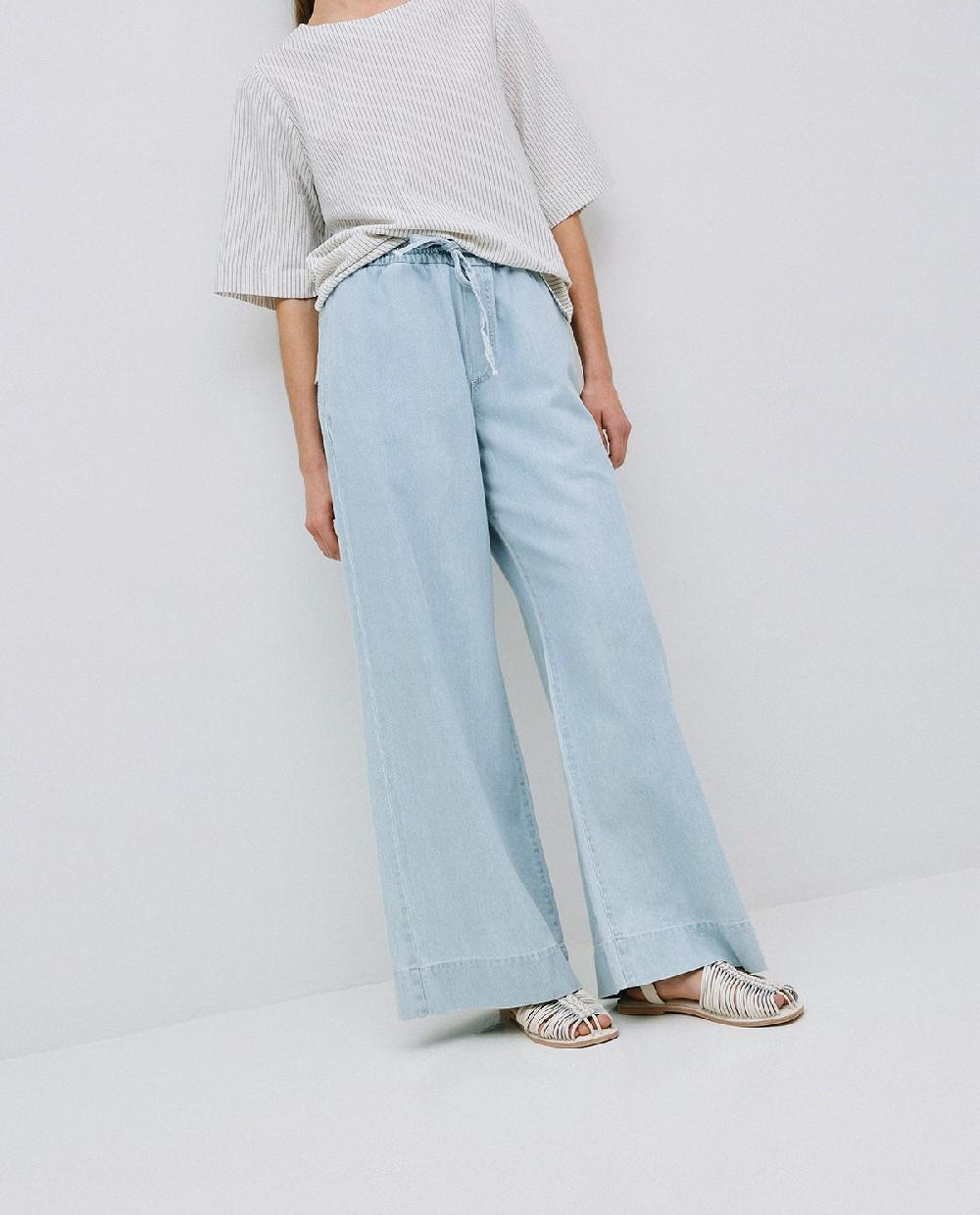 yerse Pantalones palazzo denim azul Mejor oferta