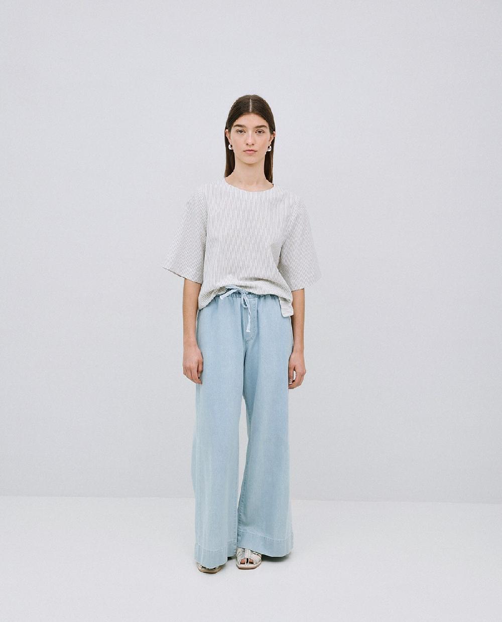 yerse Pantalones palazzo denim azul Mejor oferta