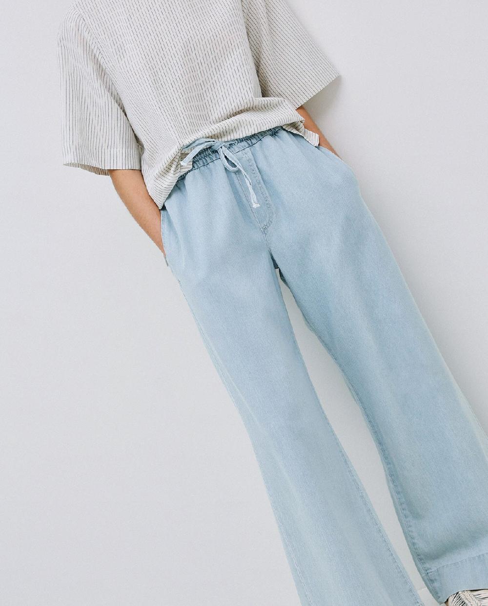 yerse Pantalones palazzo denim azul Mejor oferta