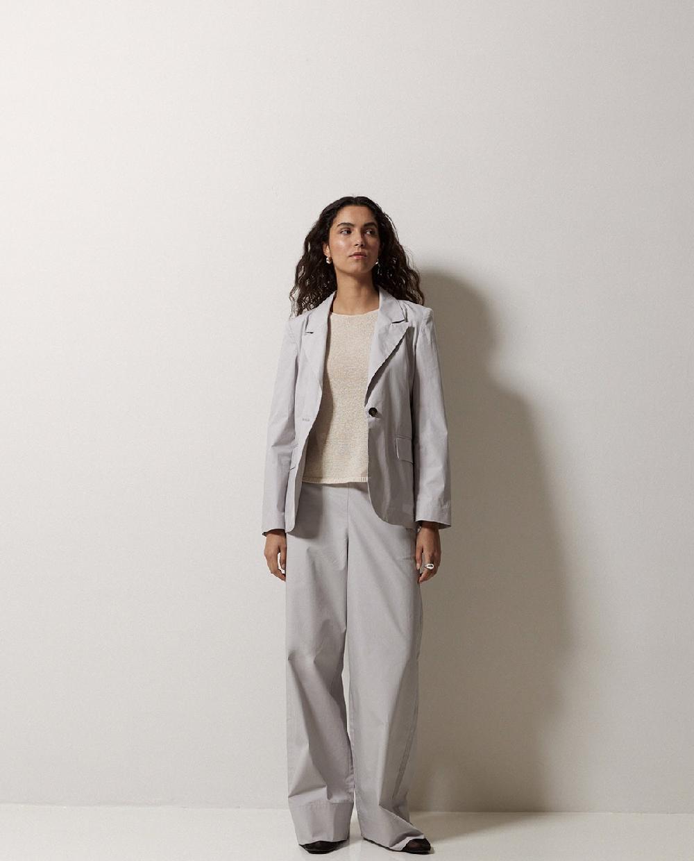 yerse Pantalones popelín wide leg gris Envío gratis