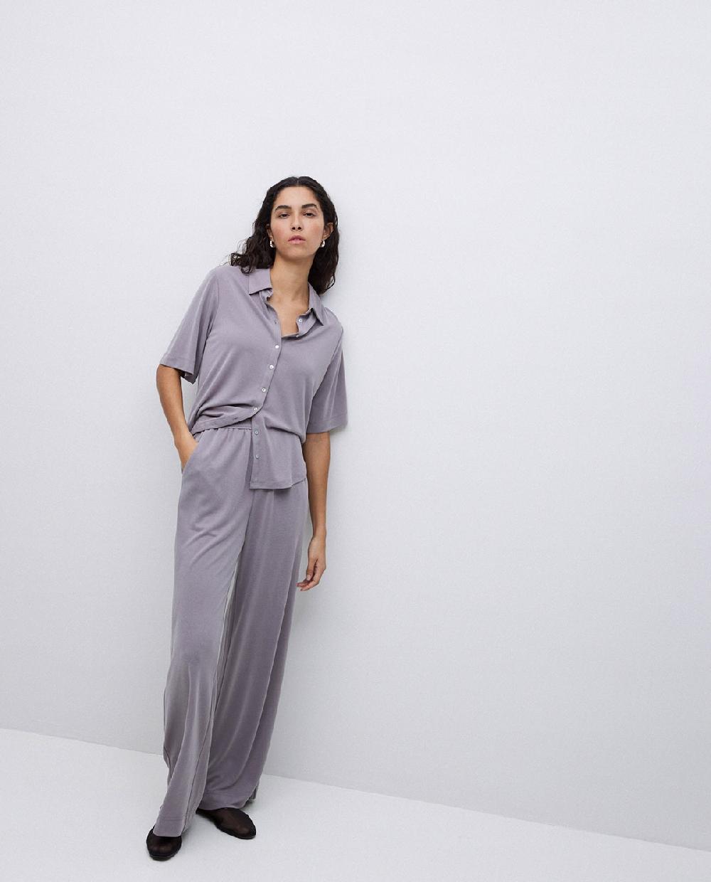 yerse Pantalones punto fluidos gris Envío gratis