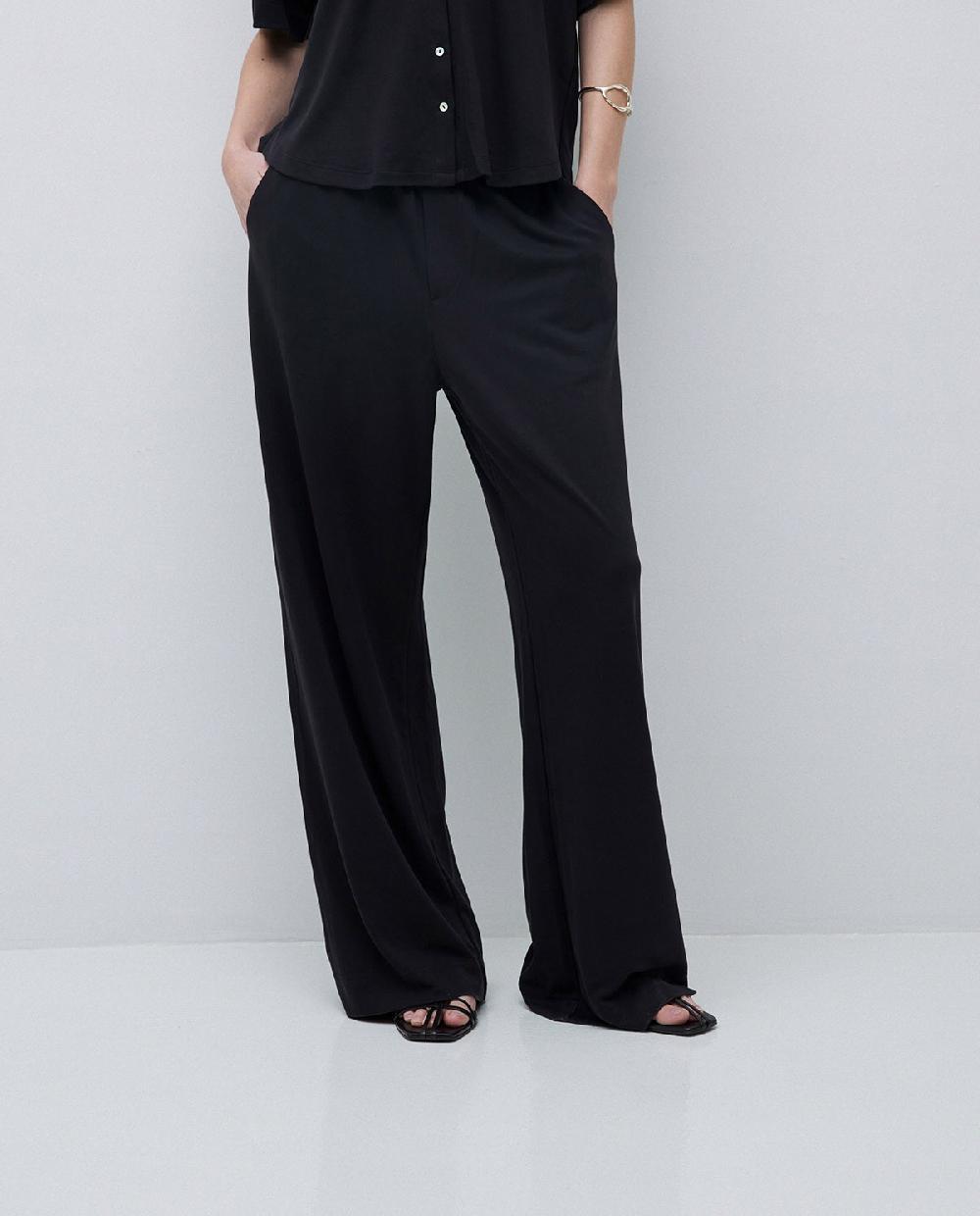 yerse Pantalones punto fluidos negro Últimos 3 días