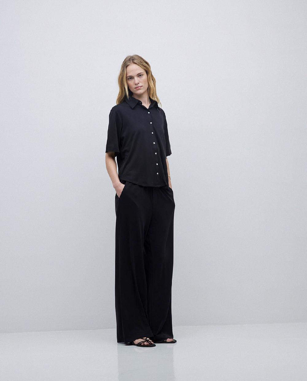 yerse Pantalones punto fluidos negro Últimos 3 días