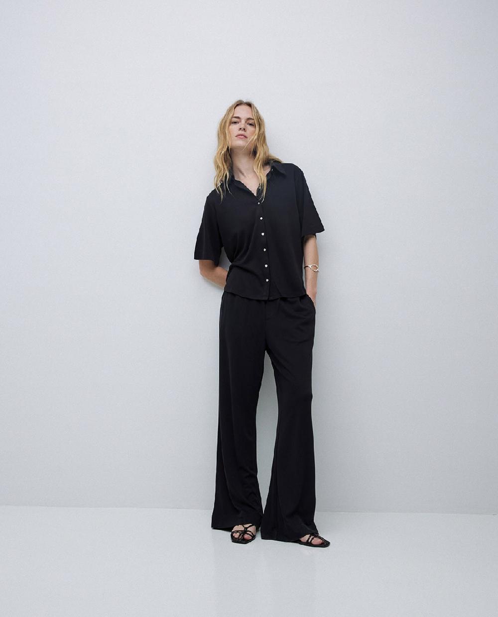 yerse Pantalones punto fluidos negro Últimos 3 días