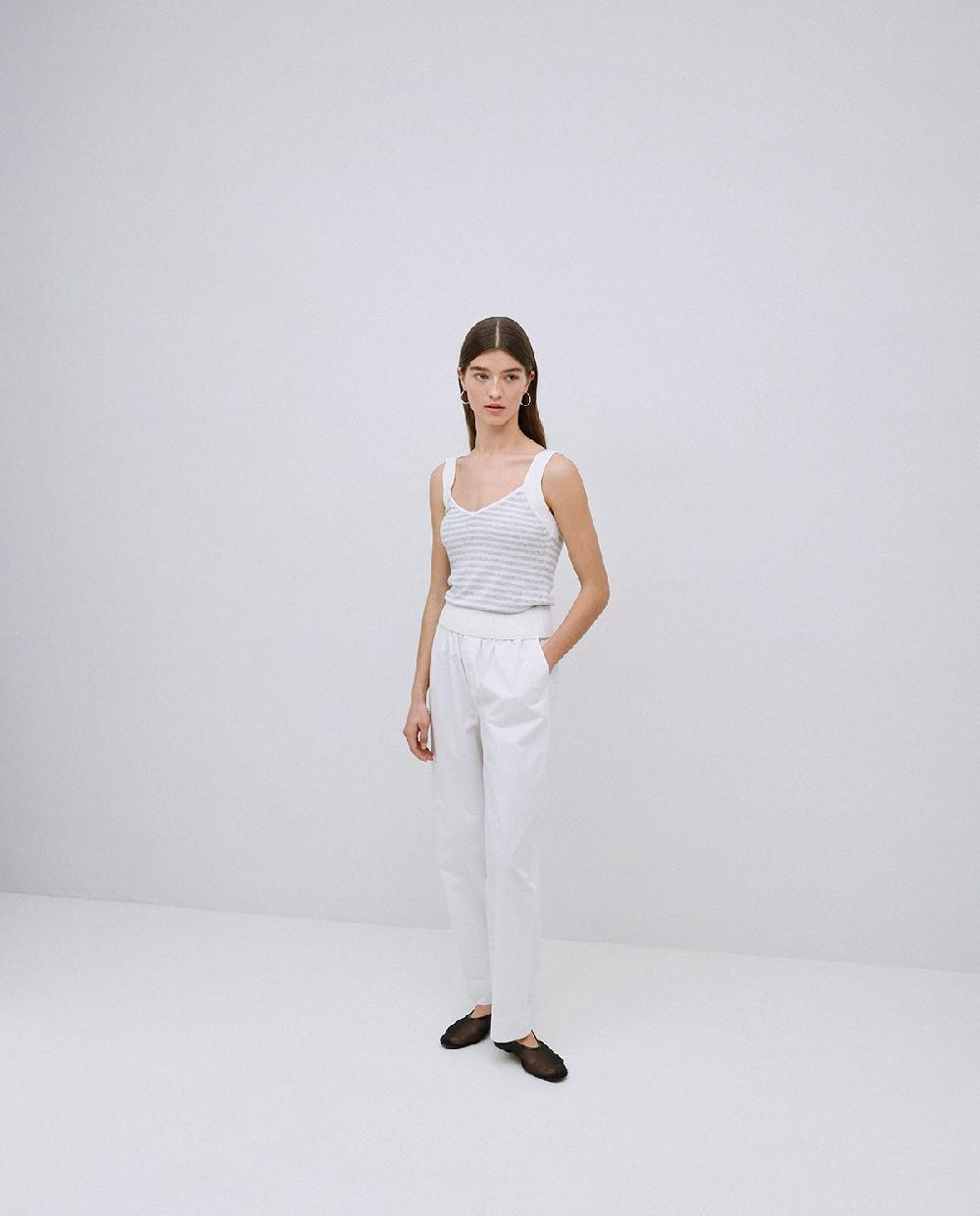 yerse Pantalones rectos popelín blanco COMPRAR AHORA