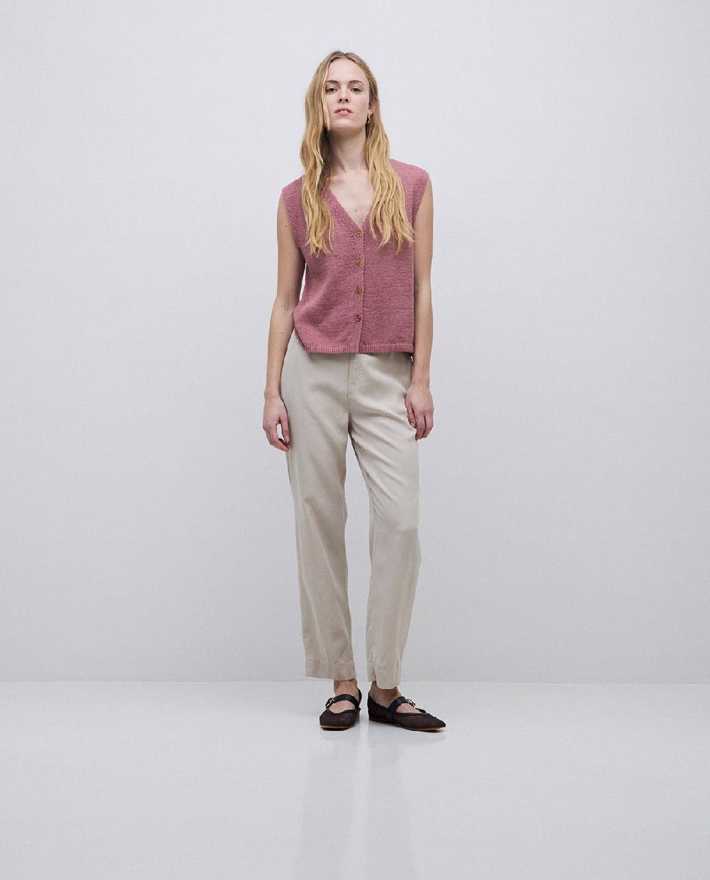 yerse Pantalones rectos tencel beige Últimos 2 días