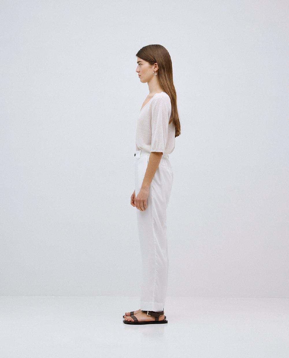 yerse Pantalones rectos tencel blanco Último día