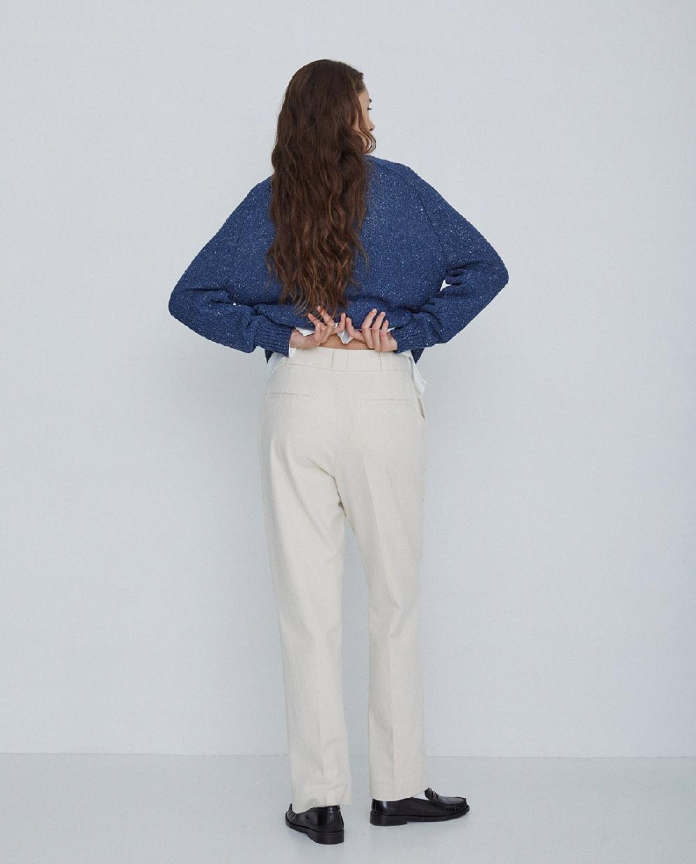 yerse Pantalones sarga de algodón rectos crudo Solo hoy