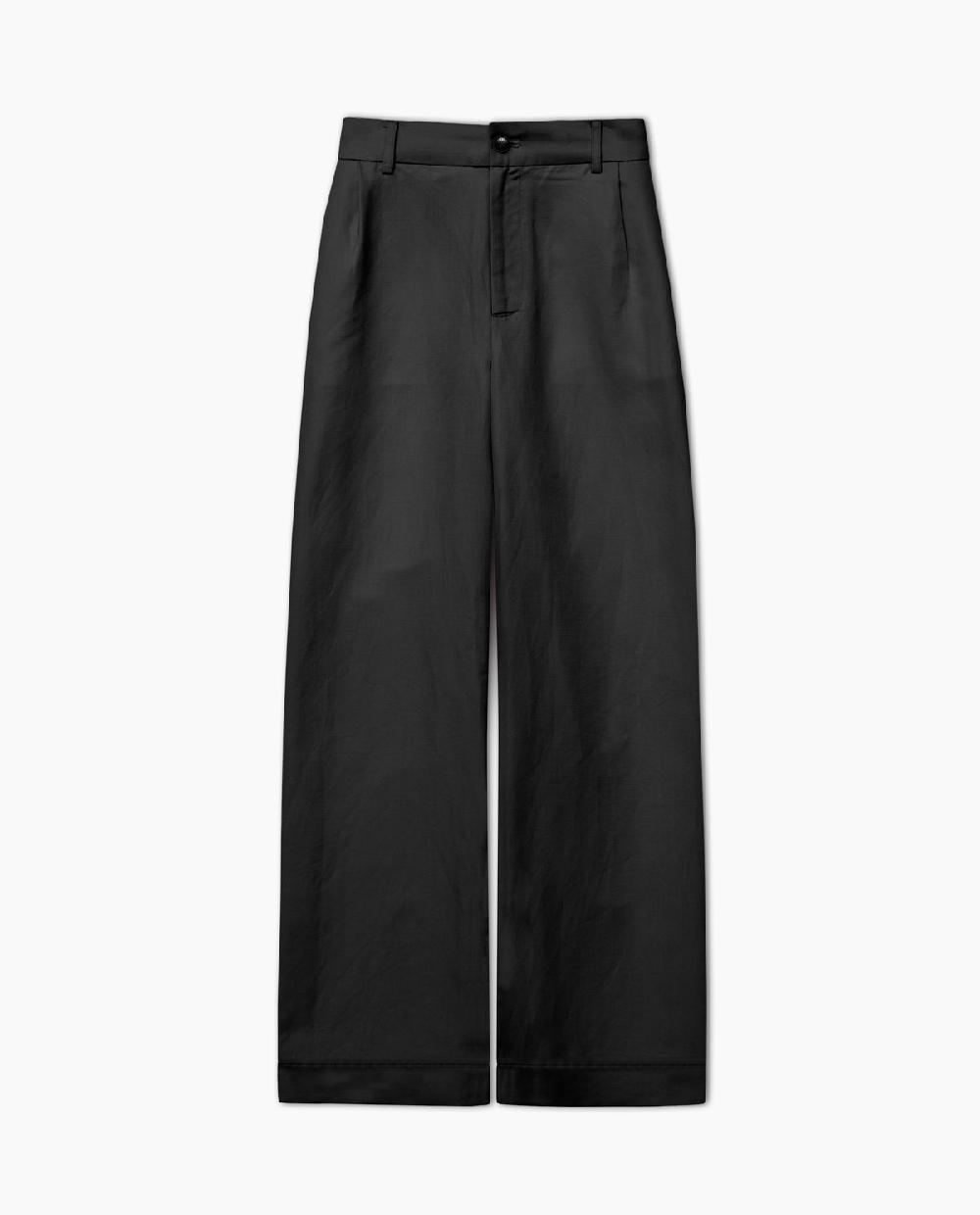 yerse Pantalones wide leg pinzas negro Superdescuento