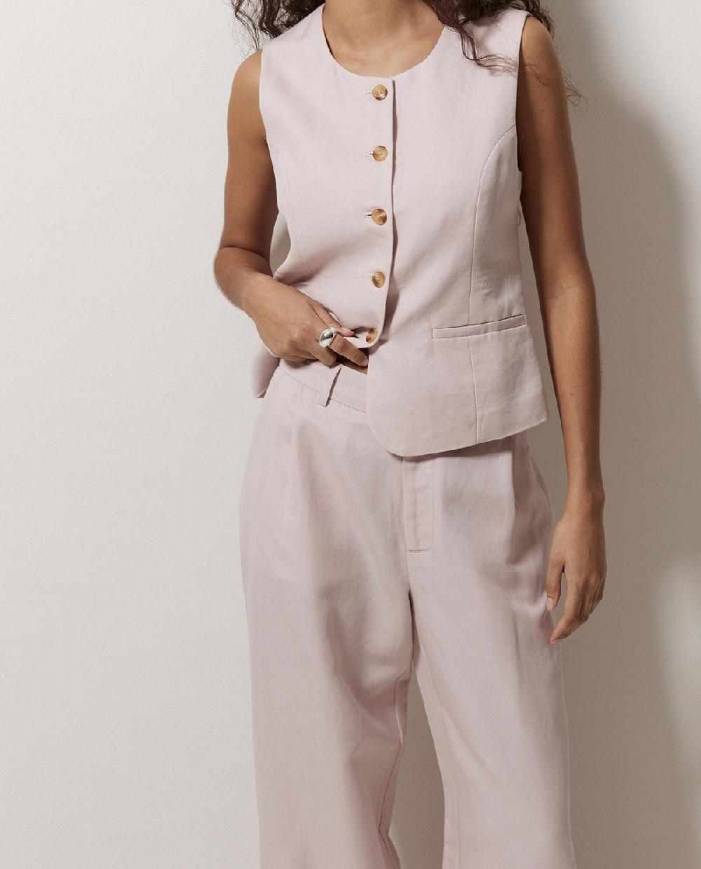 yerse Pantalones wide leg pinzas rosa Grandes descuentos