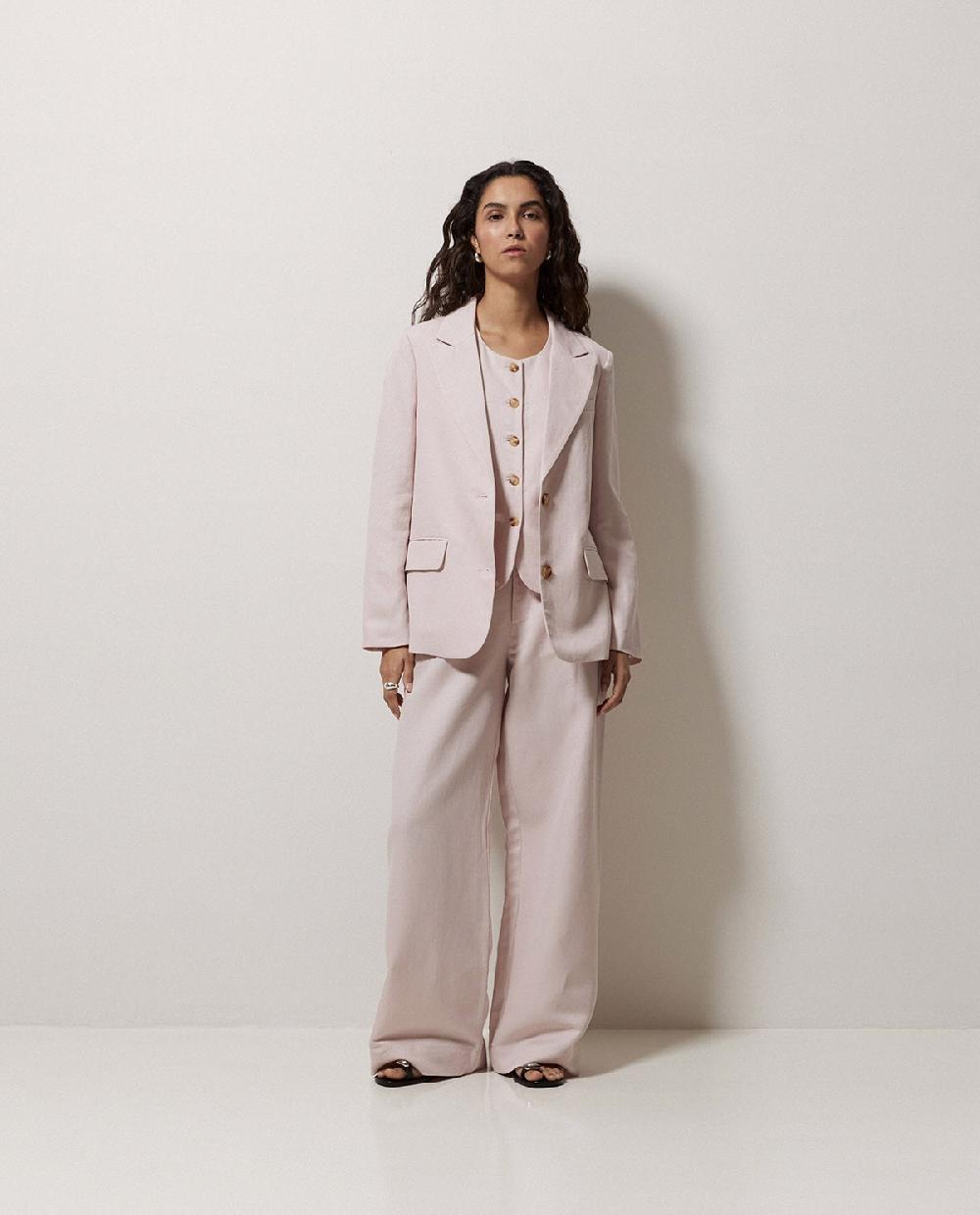 yerse Pantalones wide leg pinzas rosa Grandes descuentos