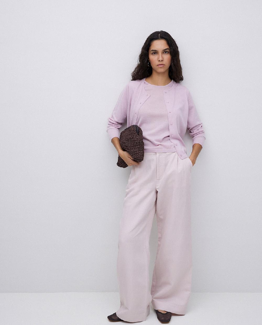 yerse Pantalones wide leg pinzas rosa Grandes descuentos