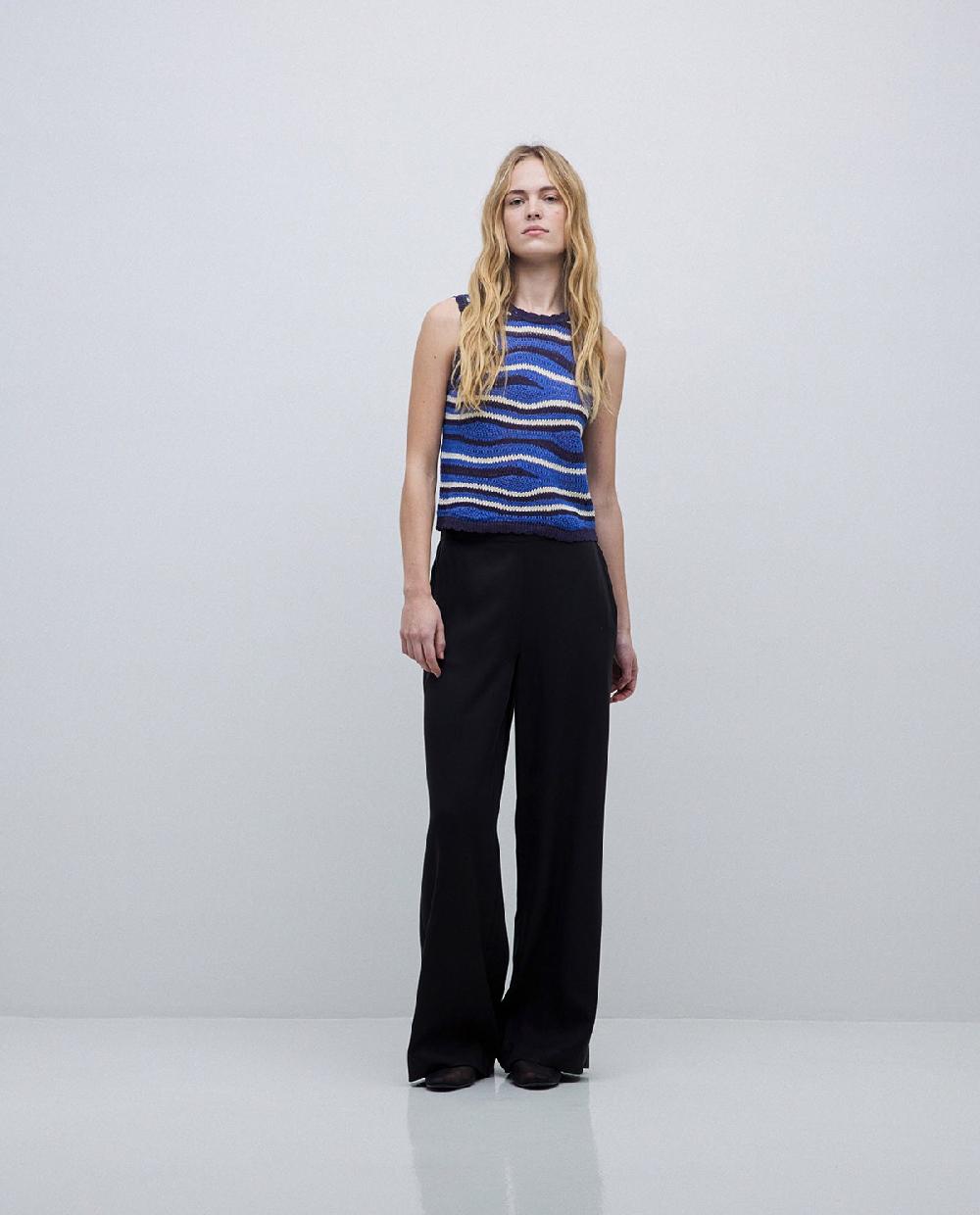 yerse Pantalones wide leg tencel negro Limitado a 3 días
