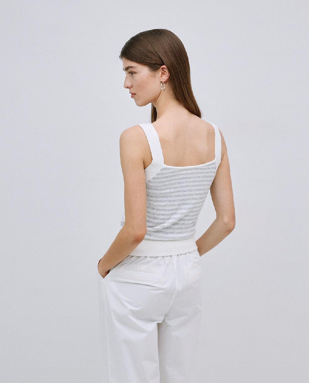 yerse Top tirantes escote pico rayas gris Grandes ahorros