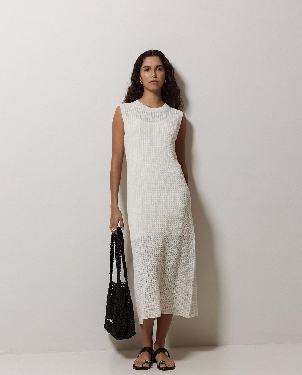 yerse Vestido largo calado blanco Rebajas baratas