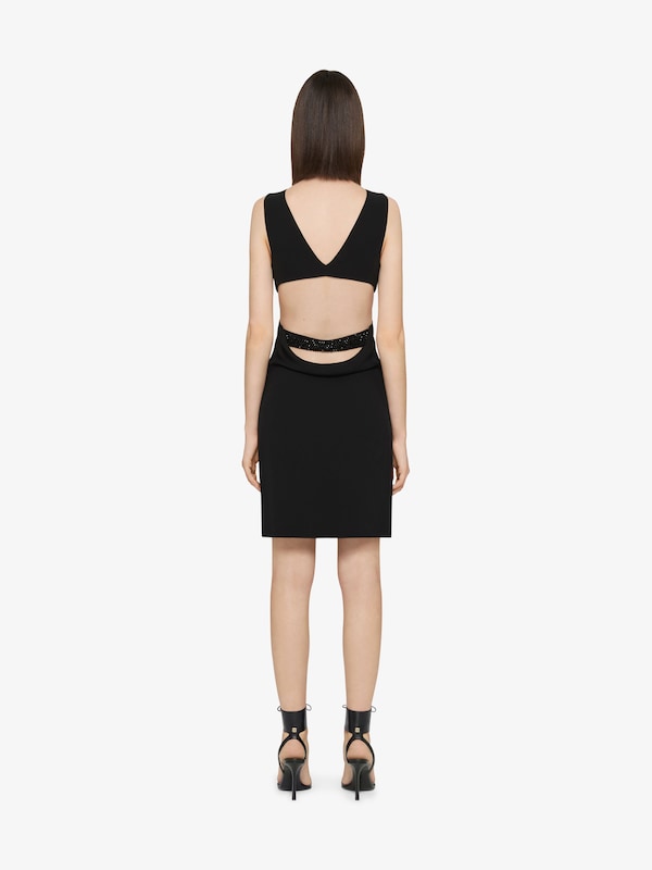 Givenchy Cut out dress in crepe satin with rhinestones detail En oferta