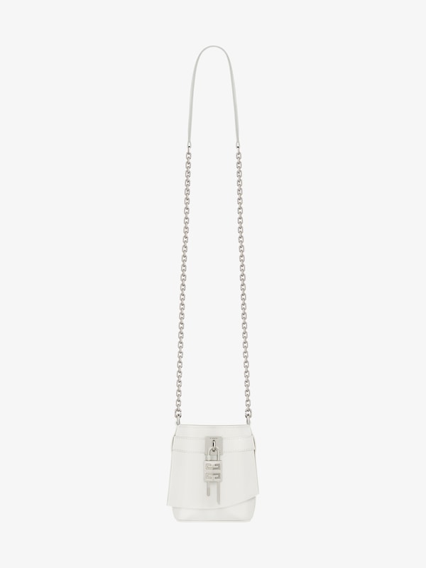 Givenchy Micro Shark Lock bucket bag in Box leather Última moda