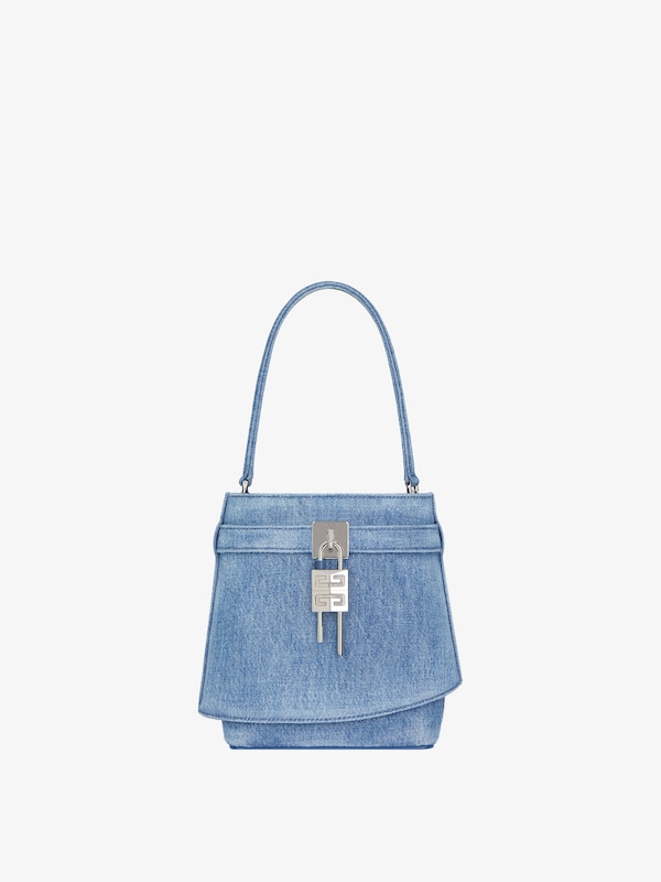 Givenchy Shark Lock bucket bag in washed denim Rebajas de fin de temporada
