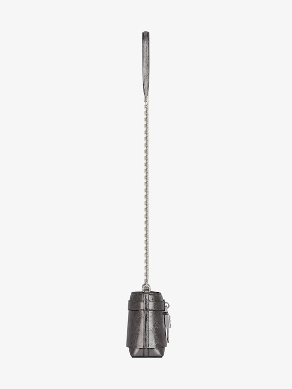 Givenchy Micro Shark Lock bucket bag in laminated leather 2025