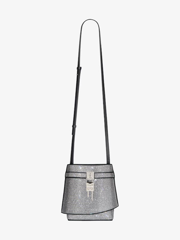 Givenchy Shark Lock bucket bag in leather with strass En línea