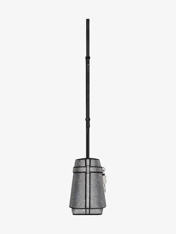 Givenchy Shark Lock bucket bag in leather with strass En línea