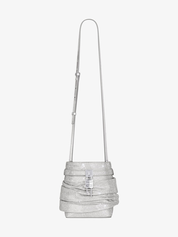 Givenchy Shark Lock bucket bag in satin with strass Outlet
