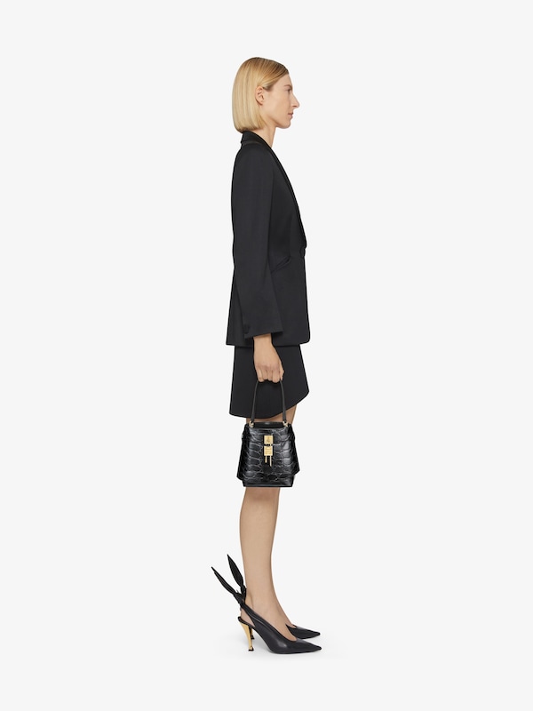 Givenchy Shark Lock bucket bag in crocodile effect leather Outlet online