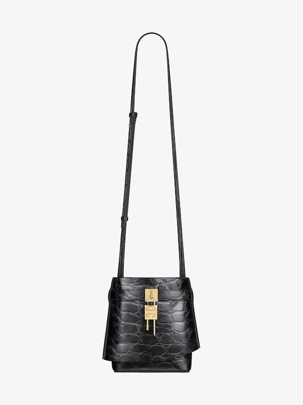 Givenchy Shark Lock bucket bag in crocodile effect leather Outlet online
