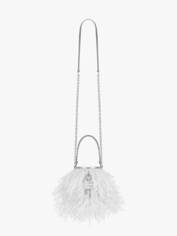 Givenchy Micro Shark Lock bucket bag in satin with feathers Rebajas