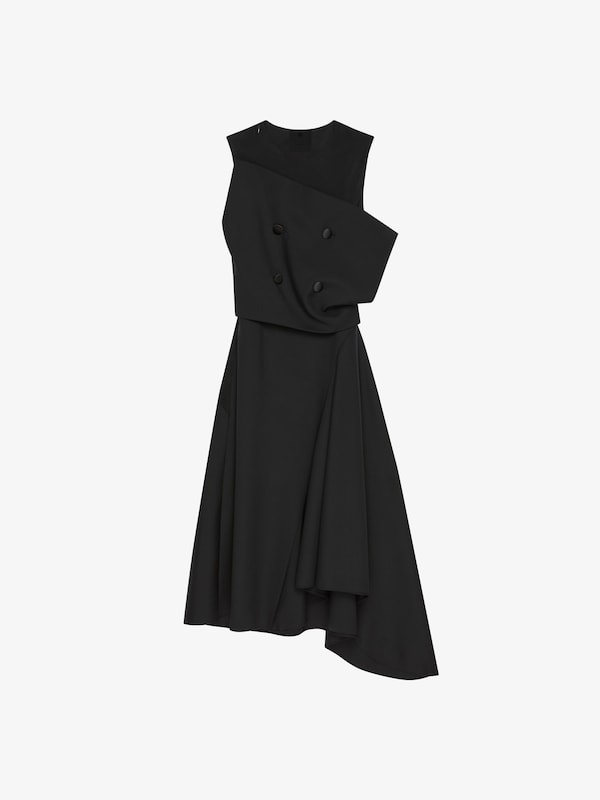Givenchy Asymmetric dress in wool and mohair with plaston Descuento por venta flash