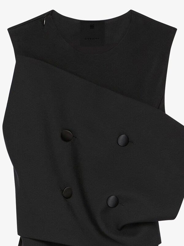 Givenchy Asymmetric dress in wool and mohair with plaston Descuento por venta flash