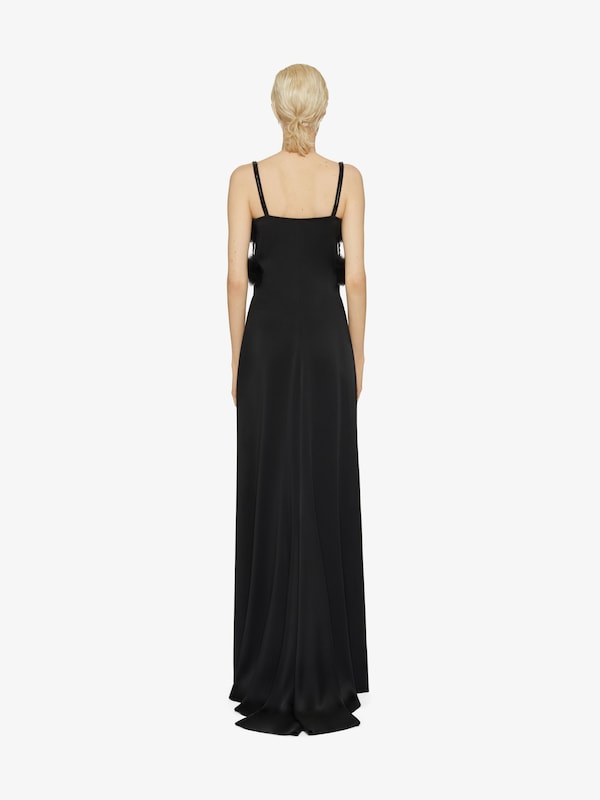 Givenchy Evening dress in satin with pompoms and crystals Grandes ahorros