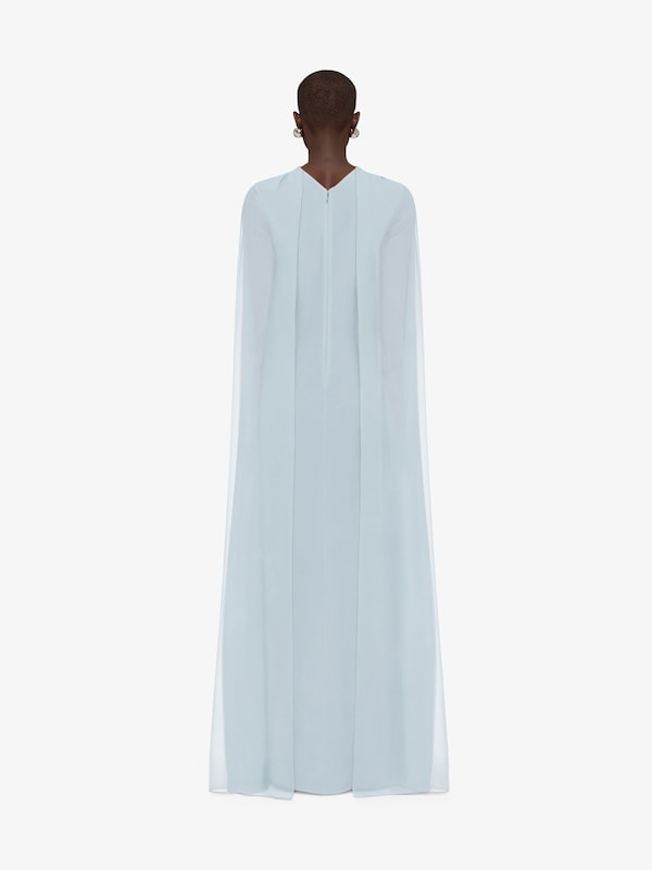 Givenchy Evening cape dress in silk georgette with pearls Rebajas de fin de temporada