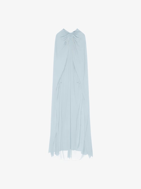 Givenchy Evening cape dress in silk georgette with pearls Rebajas de fin de temporada