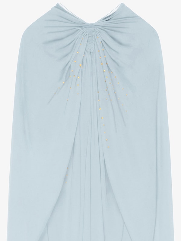 Givenchy Evening cape dress in silk georgette with pearls Rebajas de fin de temporada