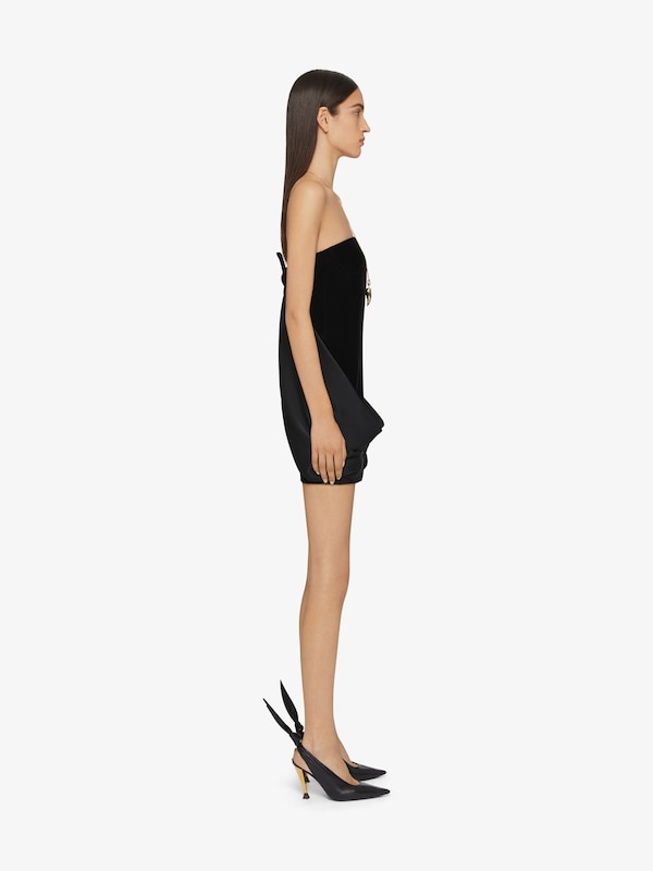 Givenchy Bi-material bustier draped dress En línea