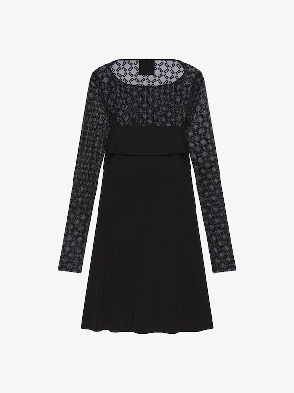 Givenchy Draped dress in jersey and shiny monogram 72 tulle Gran oferta