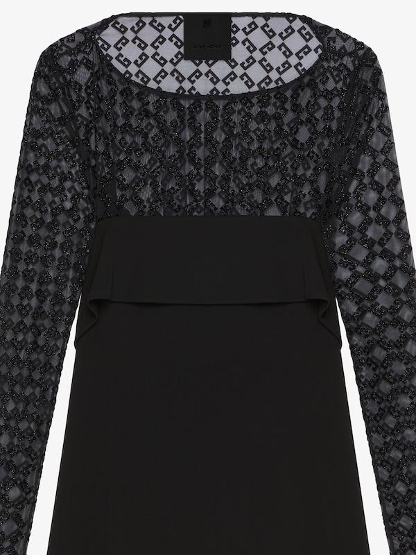 Givenchy Draped dress in jersey and shiny monogram 72 tulle Gran oferta